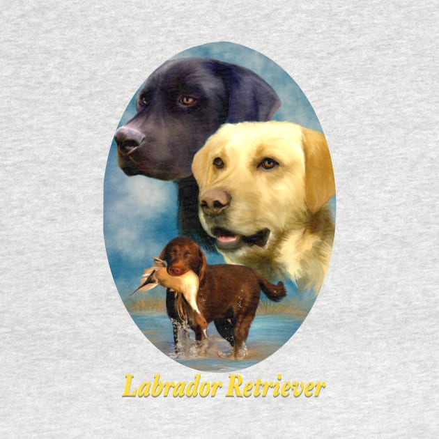 Labrador Retrievers Breed Art with Nameplate by BHDigitalArt